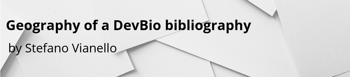 Header banner: Geography of a DevBio bibliography